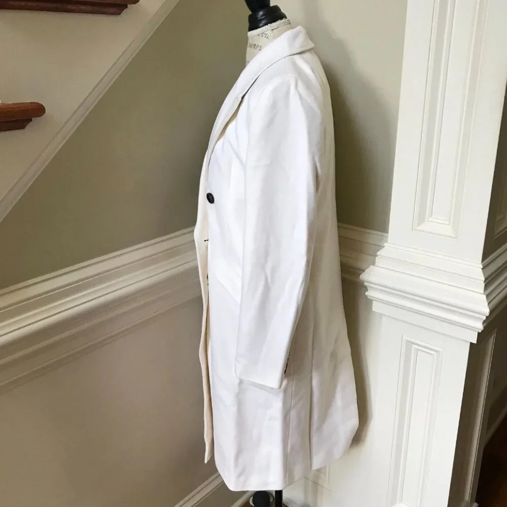 NWT JCrew Double Breasted Top Coat Womens 2 Ivory Cream Italian Cloth Wool NEW - Picture 8 of 13